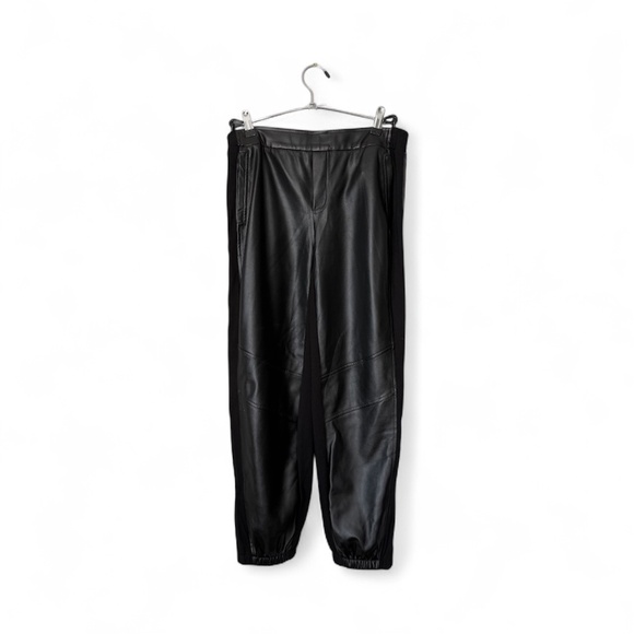 Bailey 44 Pants - Bailey 44 Joggers Faux Leather Panels Black Size M